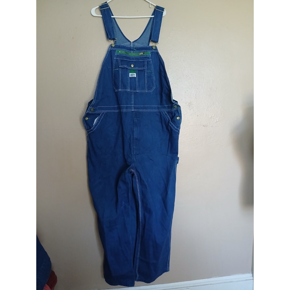 Liberty Overalls 46x30 Bib Denim Carpenter Western Cowboy Work Wear Hammer Loop